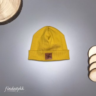 Hipster Beanie Senf mit Patch